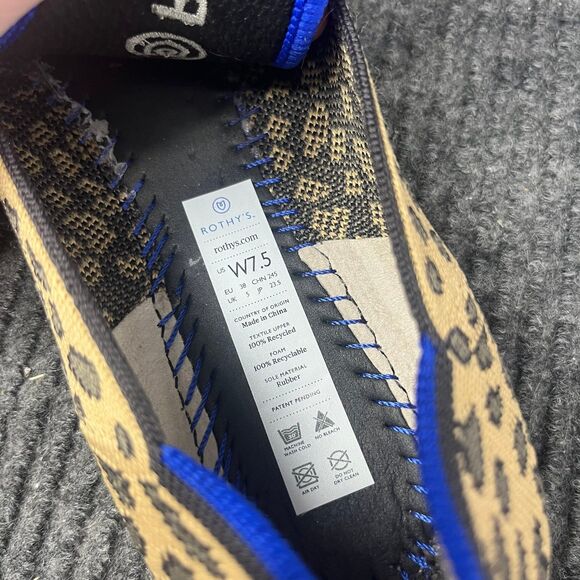 Rothy’s The Flat Round Toe Cheetah Animal Print Slip On Limited Women’s 7.5 - Picture 6 of 6